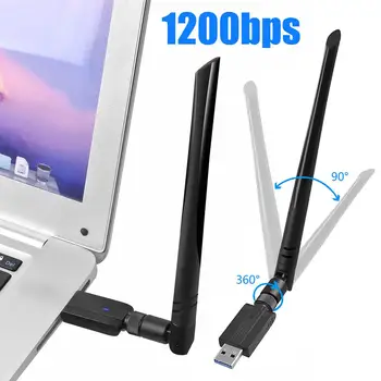 Wireless 1200Mbps WiFi Router Adapter 2.4/5GHz Dual Band USB 3.0 Network LAN Card Dongle With Antenna wifi Adapter WI-FI адаптер
Wireless 1200Mbps WiFi Router Adapter 2.4/5GHz Dual Band USB 3.0 Network LAN Card Dongle With Antenna wifi Adapter WI-FI адаптер