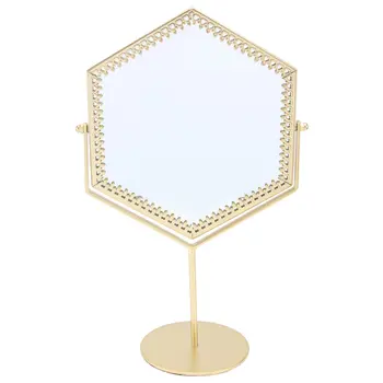 1Pc Household Iron Art Mirror Bedroom Standing Mirror Hexagon Standing Mirror for Desktop
1Pc Household Iron Art Mirror Bedroom Standing Mirror Hexagon Standing Mirror for Desktop