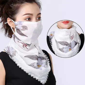 Summer Women Neck Protection And Face Protection Sun Veil Scarves Chiffon Mounting Ear Adjustable Tightness Printed Mask Scarf
Summer Women Neck Protection And Face Protection Sun Veil Scarves Chiffon Mounting Ear Adjustable Tightness Printed Mask Scarf