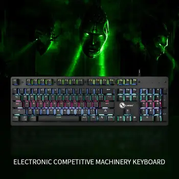 Wired Mechanical Keyboard RGB LED Backlit Wired Hover Key Cap 104 Standard Keys Gaming Keyboard with Holder
Wired Mechanical Keyboard RGB LED Backlit Wired Hover Key Cap 104 Standard Keys Gaming Keyboard with Holder