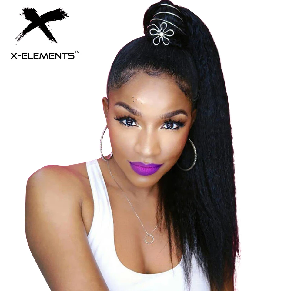 Kinky Straight Ponytail 100% Human Hair Drawstring Ponytail With Clips in For Women Brazilian Non Remy Hair 12"-22" X-Elements
Kinky Straight Ponytail 100% Human Hair Drawstring Ponytail With Clips in For Women Brazilian Non Remy Hair 12"-22" X-Elements