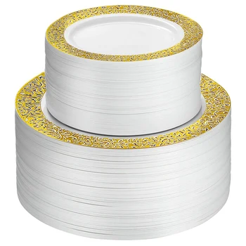 Gold Disposable Plastic Plates -Lace Design Wedding Party Plastic Plates,Gold Lace Plates Salad/Dessert Plates 25Pack-10.5Inch
Gold Disposable Plastic Plates -Lace Design Wedding Party Plastic Plates,Gold Lace Plates Salad/Dessert Plates 25Pack-10.5Inch