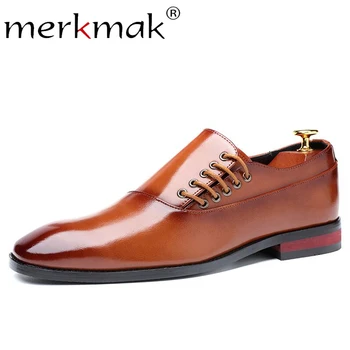 Merkmak Fashion Business Dress Men Shoes Classic Leather Men'S Suits Shoes Fashion Slip On Dress Shoes Men Oxfords Size 37-48
Merkmak Fashion Business Dress Men Shoes Classic Leather Men'S Suits Shoes Fashion Slip On Dress Shoes Men Oxfords Size 37-48