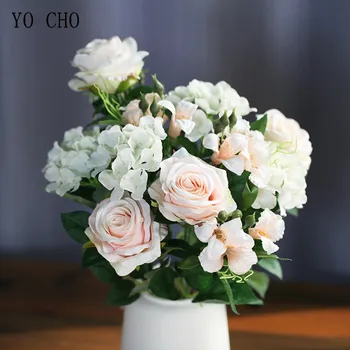 12 Heads Hydrangea Rose Artificial Silk Flower Bouquet Home Hotel Table Decor Fake Flower Wedding Bride Holding Floral Bouquet
12 Heads Hydrangea Rose Artificial Silk Flower Bouquet Home Hotel Table Decor Fake Flower Wedding Bride Holding Floral Bouquet