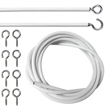 Curtain Rope Various Specifications Of PVC White Spring Plastic Coated Curtain Rope Mesh Cord Curtain Line Contains Hook
Curtain Rope Various Specifications Of PVC White Spring Plastic Coated Curtain Rope Mesh Cord Curtain Line Contains Hook
