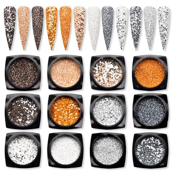 6Pcs/Set Shiny Gold Silver Glitter Sequin Black Glitter Powder Dust DIY Fairy Dust Makeup Manicure Nail Art Decorations SF3104
6Pcs/Set Shiny Gold Silver Glitter Sequin Black Glitter Powder Dust DIY Fairy Dust Makeup Manicure Nail Art Decorations SF3104