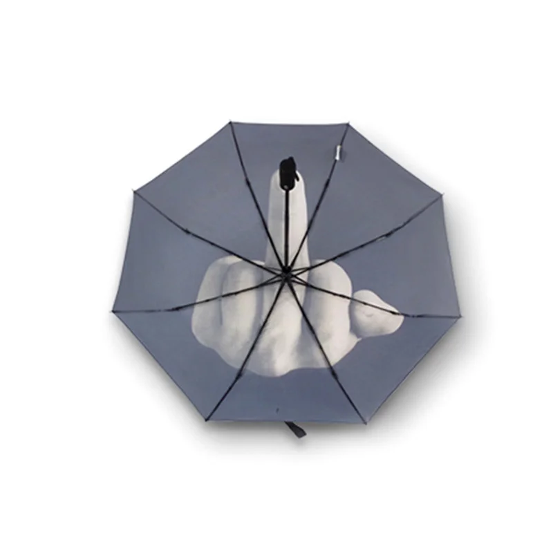 Triple Fold Automatic Umbrella Withdrawal Daily Portable Sunny Umbrella Middle Finger Pattern Creative Personality Raingear
Triple Fold Automatic Umbrella Withdrawal Daily Portable Sunny Umbrella Middle Finger Pattern Creative Personality Raingear