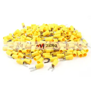 500Pcs SV5.5-5 Pre Insulated Fork Terminal Yellow for AWG 12-10 Wire Total 9 mm.
500Pcs SV5.5-5 Pre Insulated Fork Terminal Yellow for AWG 12-10 Wire Total 9 mm.