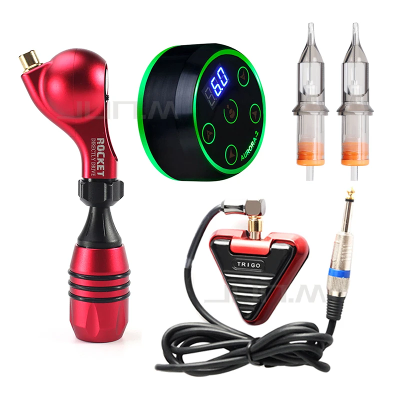 Tattoo kit Advanced Rotary Tattoo Machine Pen Aurora II Power Supply and Triangle Foot Pedal With 10pcs 3RS Cartridge Needle
Tattoo kit Advanced Rotary Tattoo Machine Pen Aurora II Power Supply and Triangle Foot Pedal With 10pcs 3RS Cartridge Needle
