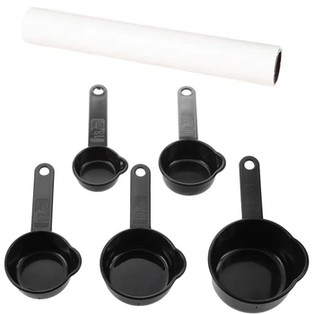 5 Piece Black Plastic Measuring Cup Measure & 1x Baking Oil Paper Non-Stick Oil Paper Pan Liner Cooking Sheet 
5 Piece Black Plastic Measuring Cup Measure & 1x Baking Oil Paper Non-Stick Oil Paper Pan Liner Cooking Sheet