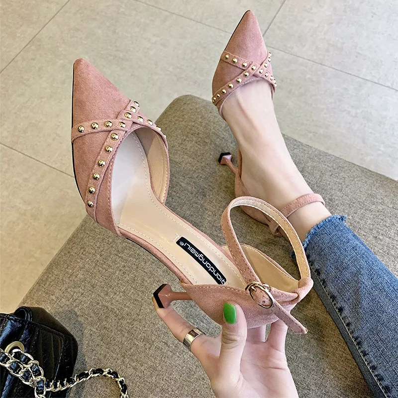 2019 New Style Pointed-Toe Thin Heeled WOMEN'S Thin Shoes Fashion Rivet Bandage Cloth High Heel Shoes Korean-style Low-Cut WOMEN
2019 New Style Pointed-Toe Thin Heeled WOMEN'S Thin Shoes Fashion Rivet Bandage Cloth High Heel Shoes Korean-style Low-Cut WOMEN