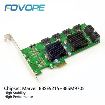PCIe SATA Converter PCIe to SATA III 8 port Converter expander controller Card SATA3.0 PCI-e Adapter Dual chip Marvell
PCIe SATA Converter PCIe to SATA III 8 port Converter expander controller Card SATA3.0 PCI-e Adapter Dual chip Marvell