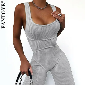 FANTOYE New Summer Cotton Romper Women Casual Gray Ribbed Biker Shorts Jumpsuit Skinny Sexy Overalls For Women Suit Fitness 2020
FANTOYE New Summer Cotton Romper Women Casual Gray Ribbed Biker Shorts Jumpsuit Skinny Sexy Overalls For Women Suit Fitness 2020