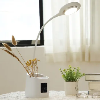 Eye Protection Dormitory Home Alarm Clock Pen Holder Adjustable Brightness LED Desk Lamp With Perpetual Calendar Office Dimmable
Eye Protection Dormitory Home Alarm Clock Pen Holder Adjustable Brightness LED Desk Lamp With Perpetual Calendar Office Dimmable