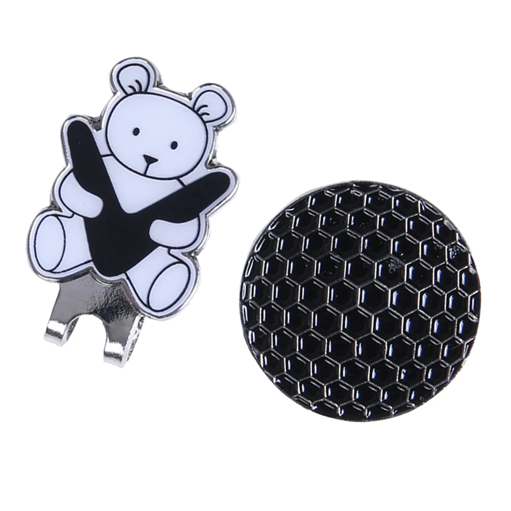 Golf Hat Clip with Detachable Magnetic Golf Ball Marker Bear Pattern Golf Hat Clip with Detachable Magnetic Golf Ball Marker Bear Pattern