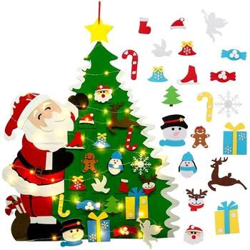 Felt Christmas Tree DIY Christmas Tree with LED String Lights Wall Hanging Ornaments 21 Removable Ornaments
Felt Christmas Tree DIY Christmas Tree with LED String Lights Wall Hanging Ornaments 21 Removable Ornaments