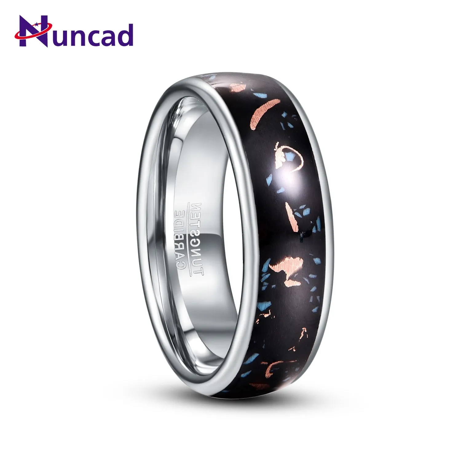 

NUNCAD Retro Copper Shavings Men Tungsten Carbide Rings Black Bague Homme Matrimonio Bijoux de Luxe AAA Quality