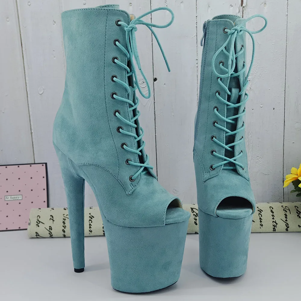 light blue suede booties