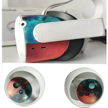 For Oculus Quest 2 VR Headset Controller Skin sticker Decal PVC Wrap Cover for Quest2 Decals Accessories Easy to Apply, Remove