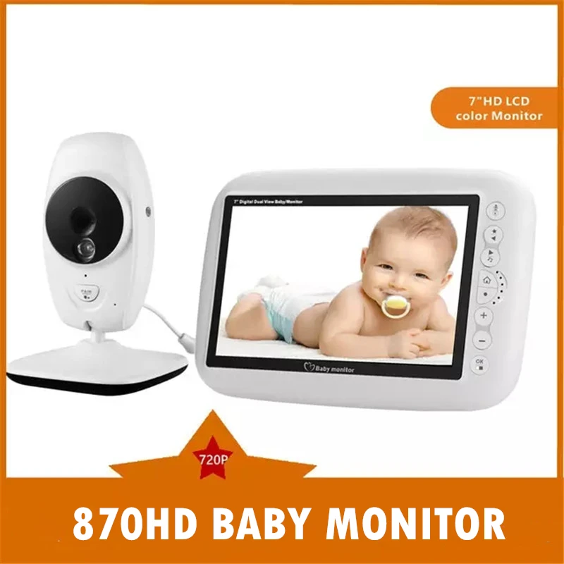 

Video Baby Monitor nanny 7.0 inch LCD IR Night vision Intercom 4 Lullabies Temperature monitor wireless baby monitor with camera