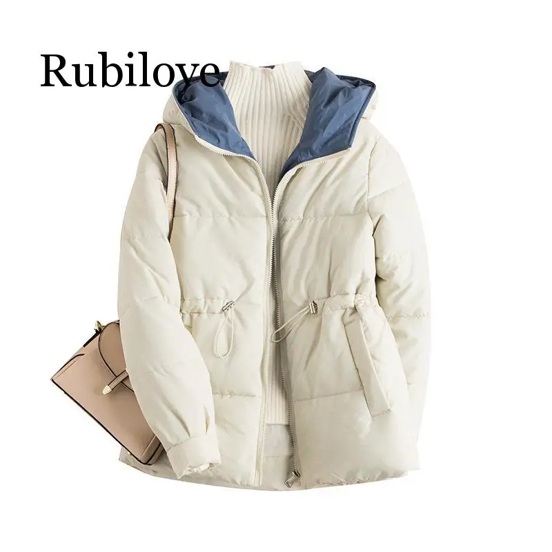 Rubilove Down jacket pure color with thick down clothes hidden-interlocking hooded cotton-padded jacket
Rubilove Down jacket pure color with thick down clothes hidden-interlocking hooded cotton-padded jacket