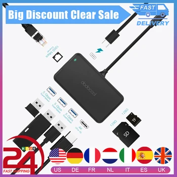 dodocool 8-in-1 USB HUB USB C Hub Multifunction Type C Hub with 4K Video HDMI Gigabit Ethernet Adapter RJ45 For Macbook Pro
dodocool 8-in-1 USB HUB USB C Hub Multifunction Type C Hub with 4K Video HDMI Gigabit Ethernet Adapter RJ45 For Macbook Pro