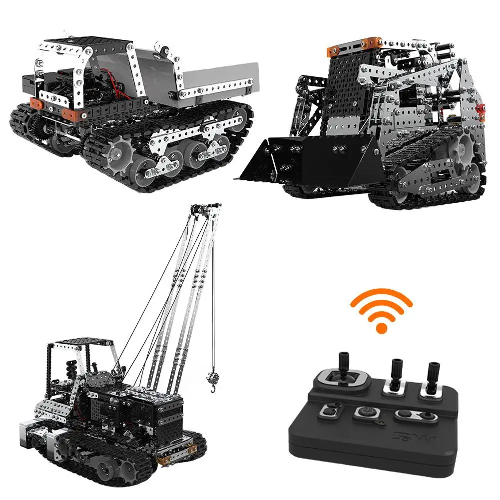 DIY Building Blocks Stainless Steel 2.4G Remote Control Crawler Dump Truck Building Blocks For Children New Year Birthday Gifts
DIY Building Blocks Stainless Steel 2.4G Remote Control Crawler Dump Truck Building Blocks For Children New Year Birthday Gifts