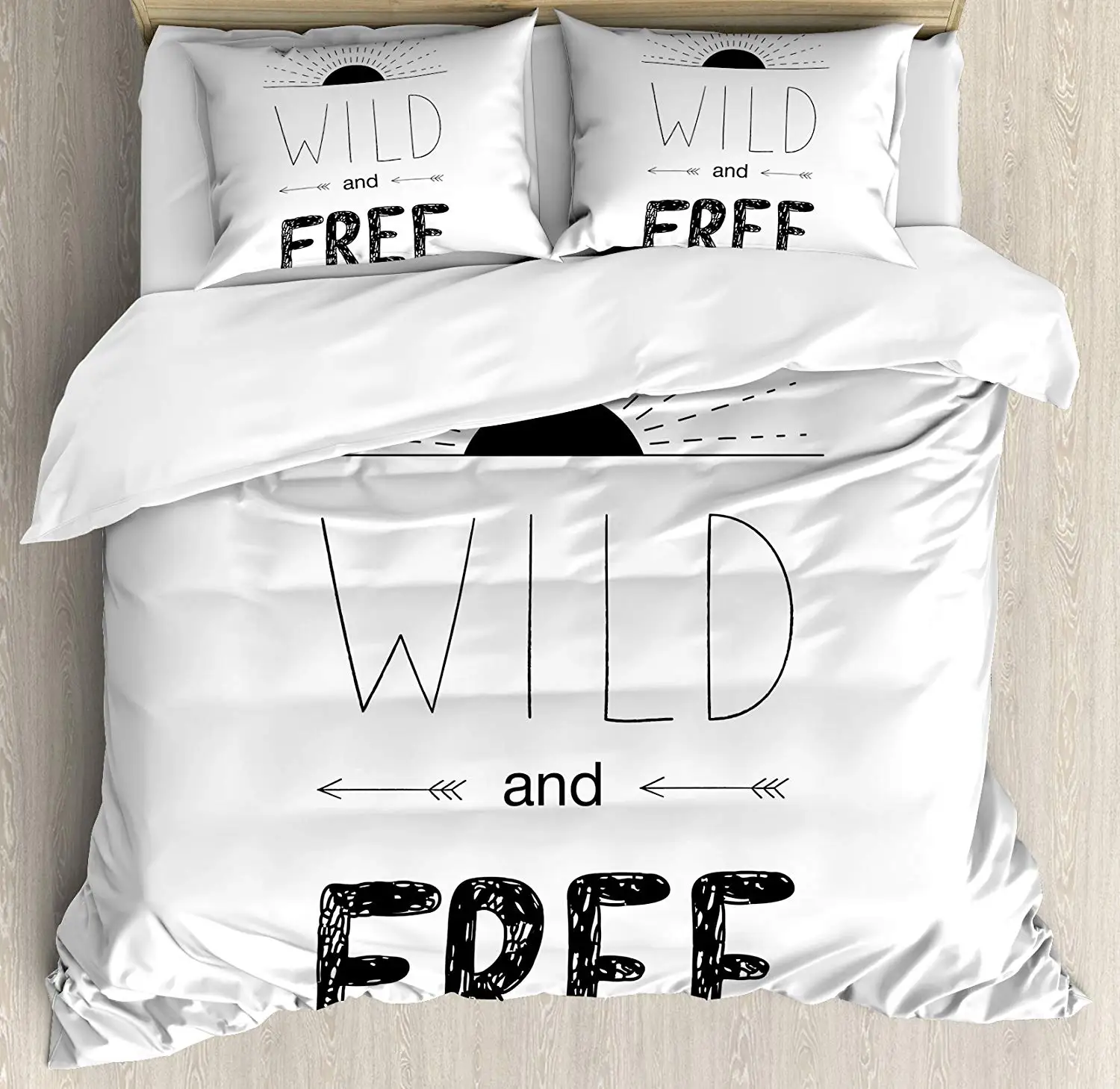 Фото Adventure Duvet Cover Set Abstract Hand Drawn Rising Sun Arrows Wild Free Forest Sketch Art Design Decorative 3 Piece Bedding | Дом и сад