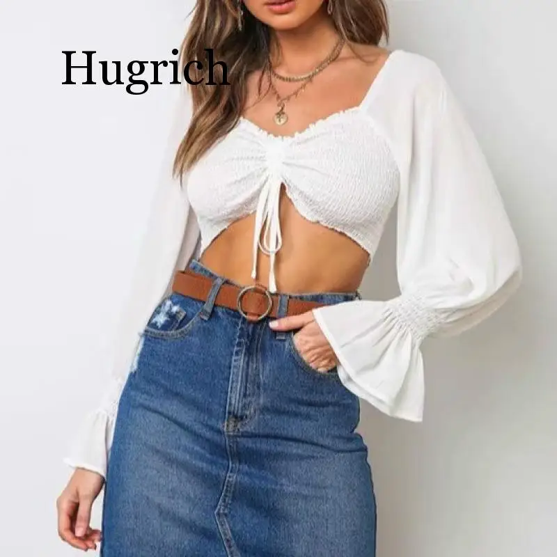 2020 Dress-Style Solid Color Pleated Slim Fit Lace-up Long-sleeved Shirt Tops Autumn And Winter New Style Europe And America
2020 Dress-Style Solid Color Pleated Slim Fit Lace-up Long-sleeved Shirt Tops Autumn And Winter New Style Europe And America