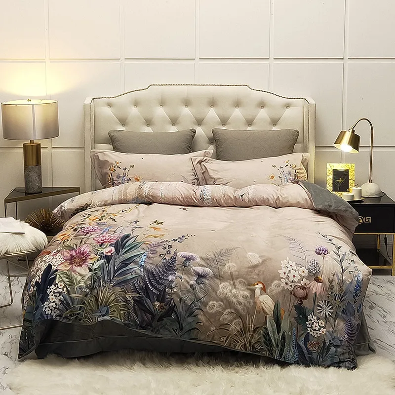 Plush Warm Soft Bedding set Queen King size 4Pcs Birds and Flowers Leaf Pattern Rich Color Duvet Cover Bed sheets Pillow shams
Plush Warm Soft Bedding set Queen King size 4Pcs Birds and Flowers Leaf Pattern Rich Color Duvet Cover Bed sheets Pillow shams
