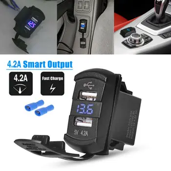 12V Car Truck Boat UTV Blue LED Dual USB Charger Digital Voltmeter Rocker Switch USB Charger Digital Display Voltmeter
12V Car Truck Boat UTV Blue LED Dual USB Charger Digital Voltmeter Rocker Switch USB Charger Digital Display Voltmeter