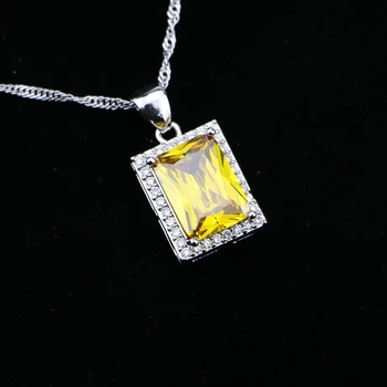 Square 925 Sterling Silver Chain Necklace Yellow Cubic Zirconia White CZ Slide Pendant For Women Wedding/Engagement/Party/Gifts
Square 925 Sterling Silver Chain Necklace Yellow Cubic Zirconia White CZ Slide Pendant For Women Wedding/Engagement/Party/Gifts