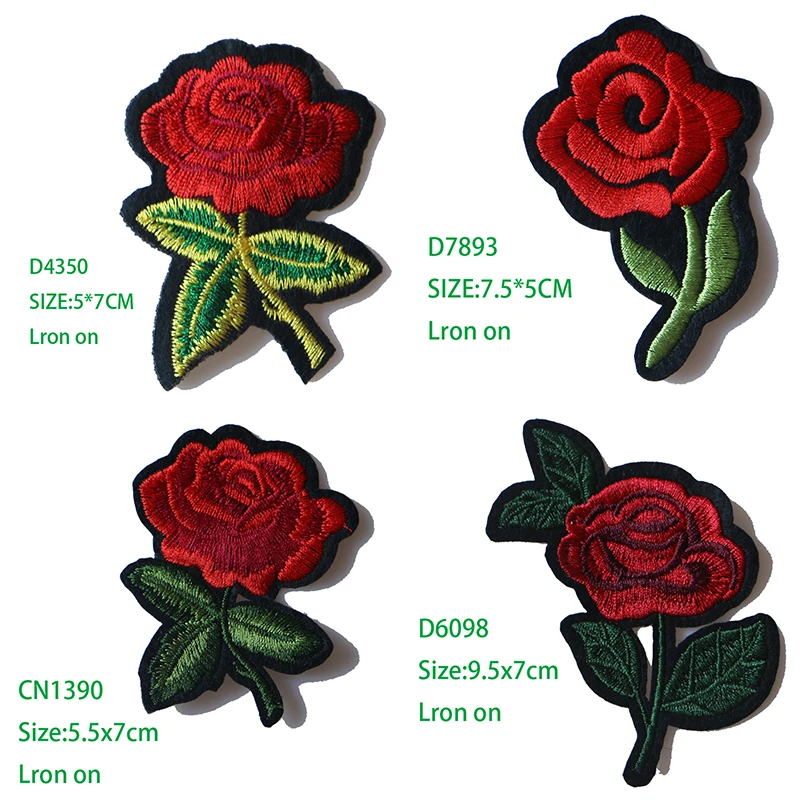Rose with Leaves in Love Embroidered Iron on Patches for Clothing DIY Stripes Clothes Patchwork Sticker Custom Flowers Badges
Rose with Leaves in Love Embroidered Iron on Patches for Clothing DIY Stripes Clothes Patchwork Sticker Custom Flowers Badges