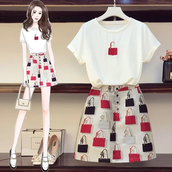 2020 Summer Plus Size Fat Cloth Casual T-Shirt Bag Print Skirt women's Mini Sweet Suit Dress
2020 Summer Plus Size Fat Cloth Casual T-Shirt Bag Print Skirt women's Mini Sweet Suit Dress