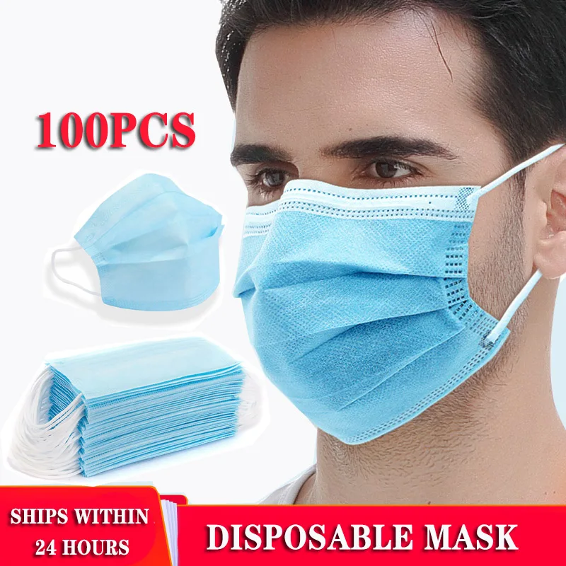 100pcs Disposable protective face mask Three-layer meltblown cloth combination Masks Anti-fog Protective Bacterial Respirator
100pcs Disposable protective face mask Three-layer meltblown cloth combination Masks Anti-fog Protective Bacterial Respirator