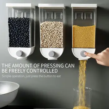 Grain Storage Box Kitchen Wall-mountedCereal Dispenser Rice Beans Sealed Jar Cereal Dispenser Nut Box Food Storage Container
Grain Storage Box Kitchen Wall-mountedCereal Dispenser Rice Beans Sealed Jar Cereal Dispenser Nut Box Food Storage Container