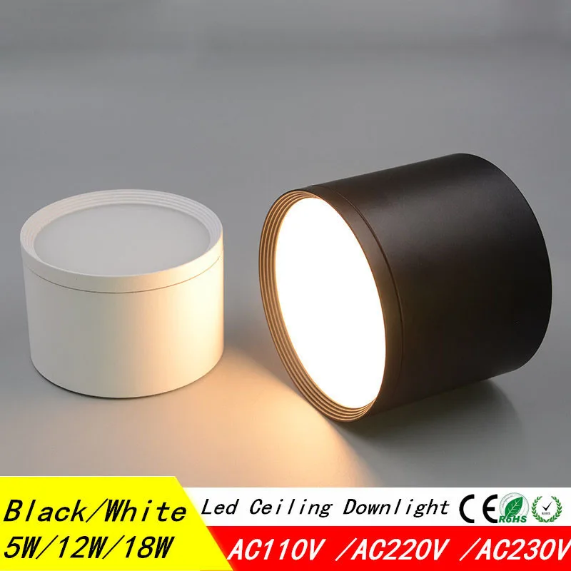 Surface Mounted Ceiling Downlight SMD5730 5W 7W 12W 18W AC85-265V lamp COB Led downlights Ceiling Spot light +led driver
Surface Mounted Ceiling Downlight SMD5730 5W 7W 12W 18W AC85-265V lamp COB Led downlights Ceiling Spot light +led driver