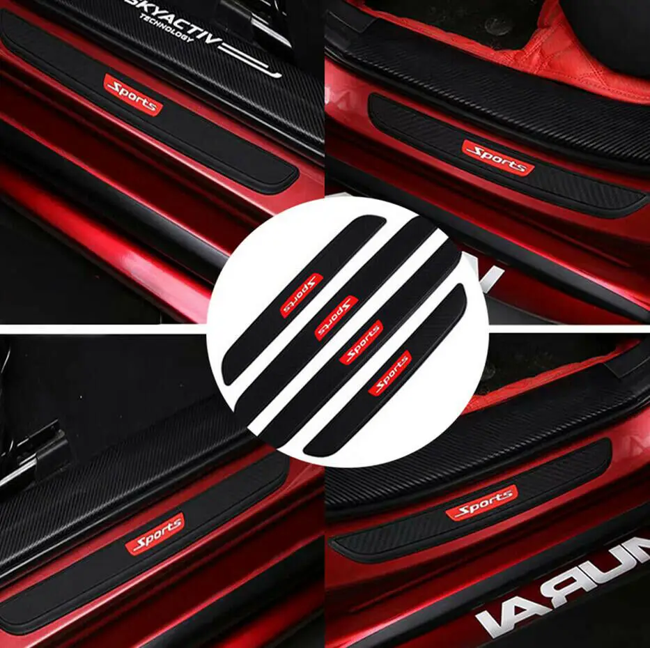 4pc Carbon Fiber surface Universal Rubber Car Door Scuff Sill Cover Panel Step Protector Strips Sports Style Front Rear
4pc Carbon Fiber surface Universal Rubber Car Door Scuff Sill Cover Panel Step Protector Strips Sports Style Front Rear