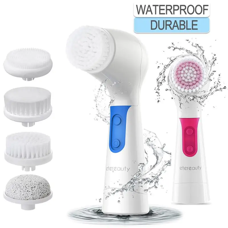 4 in 1 Waterproof Electric Facial and Body Cleansing Brush with 4 Brush Heads for Removing Blackhead Exfoliating and Massaging
4 in 1 Waterproof Electric Facial and Body Cleansing Brush with 4 Brush Heads for Removing Blackhead Exfoliating and Massaging