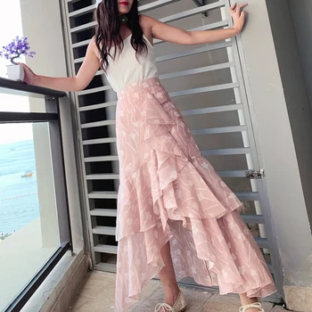 2020 Spring Autumn Women New Style Pink Print Skirt Temperament Elegant Retro Ruffles Irregular Fishtail Skirt Fashion Tide
2020 Spring Autumn Women New Style Pink Print Skirt Temperament Elegant Retro Ruffles Irregular Fishtail Skirt Fashion Tide