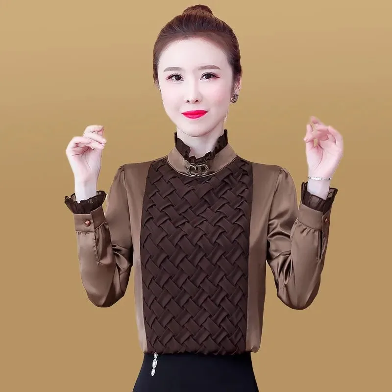 4xl Long Sleeve Women Blouse Spring Autumn Turtleneck Loose Puff Sleeves Patchwork Chiffon Blouse Top For Women Blusas
4xl Long Sleeve Women Blouse Spring Autumn Turtleneck Loose Puff Sleeves Patchwork Chiffon Blouse Top For Women Blusas