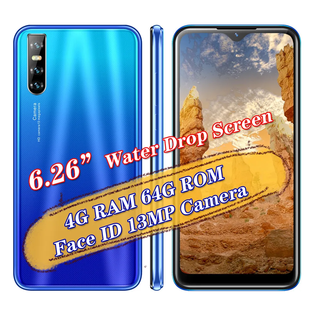 Оригинал A5 Pro 4G RAM 64G ROM большой экран 6 26 ''четырехъядерный Android смартфоны