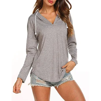 Casual V-Neck Long Sleeves Hoodie Hooded Plain Thin Cotton Women Autumn Jumper Top Solid Female Sweatshirt Tops
Casual V-Neck Long Sleeves Hoodie Hooded Plain Thin Cotton Women Autumn Jumper Top Solid Female Sweatshirt Tops