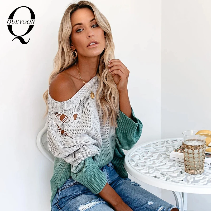 QUEVOON Gradient Knitting Hollow Out Sweaters Crewneck for Female Colorblocking Fashion Causal Fall Pullover Sweater 2020 Cloths
QUEVOON Gradient Knitting Hollow Out Sweaters Crewneck for Female Colorblocking Fashion Causal Fall Pullover Sweater 2020 Cloths