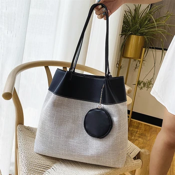 Contrasting Color Stitching Tote Bag Large Capacity Shoulder Bags for Women 2020 Women's Bag Luxury Handbags Fashion Shopper Bag
Contrasting Color Stitching Tote Bag Large Capacity Shoulder Bags for Women 2020 Women's Bag Luxury Handbags Fashion Shopper Bag
