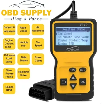 OBDII Car Scan Tool V310 OBD2 Code Reader V1.1 Car Diagnostic Tool V310 Code Scanner V310
OBDII Car Scan Tool V310 OBD2 Code Reader V1.1 Car Diagnostic Tool V310 Code Scanner V310