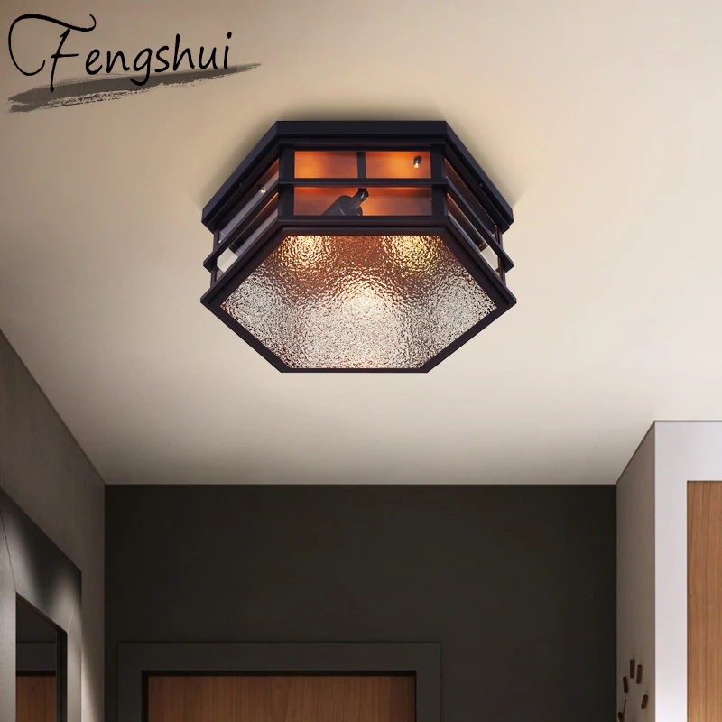 Vintage Iron Glass Ceiling Lighting LED Ceiling Light Fixture Indoor Decor Living Room Hotel Aisle Corridor Foyer Ceiling Lamp 
Vintage Iron Glass Ceiling Lighting LED Ceiling Light Fixture Indoor Decor Living Room Hotel Aisle Corridor Foyer Ceiling Lamp