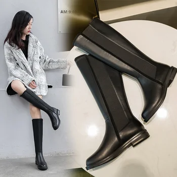 Genuine Leather Knee High Boots Women Party Night Club Chelsea Shoes Woman Boots Autumn Winter Warm High Boots 
Genuine Leather Knee High Boots Women Party Night Club Chelsea Shoes Woman Boots Autumn Winter Warm High Boots