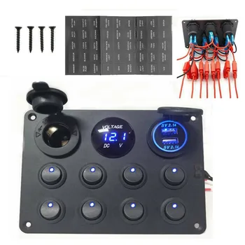 Waterproof Digital Voltmeter 8 Button Dual USB Port 12V Outlet Combination Car Marine Boat LED Light Rocker Switch Panel
Waterproof Digital Voltmeter 8 Button Dual USB Port 12V Outlet Combination Car Marine Boat LED Light Rocker Switch Panel