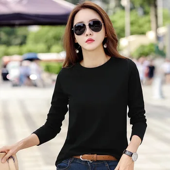T-shirt Solid Color Female Shirt Women Round Neck Ribbed Long Sleeve Fit Bottoming GRAY22
T-shirt Solid Color Female Shirt Women Round Neck Ribbed Long Sleeve Fit Bottoming GRAY22